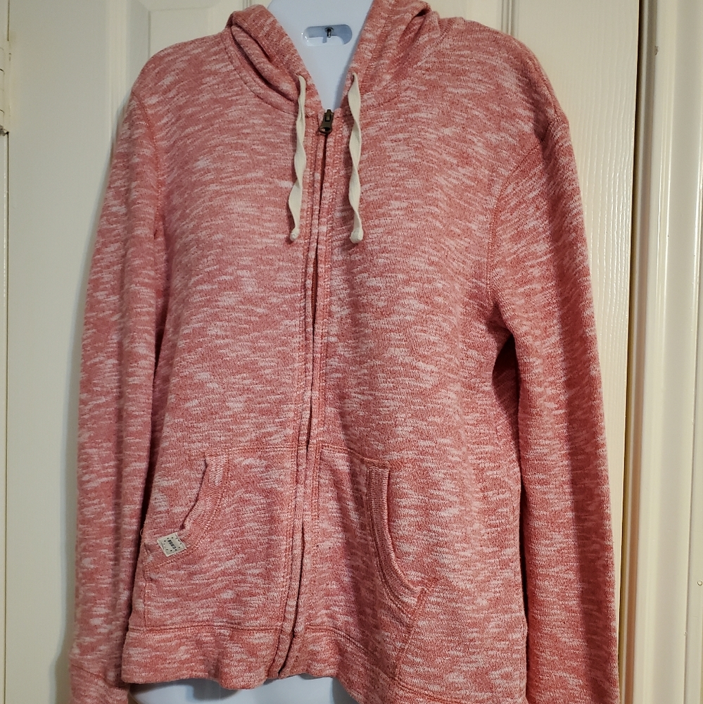 Pink full zipped hooded sweatshirt